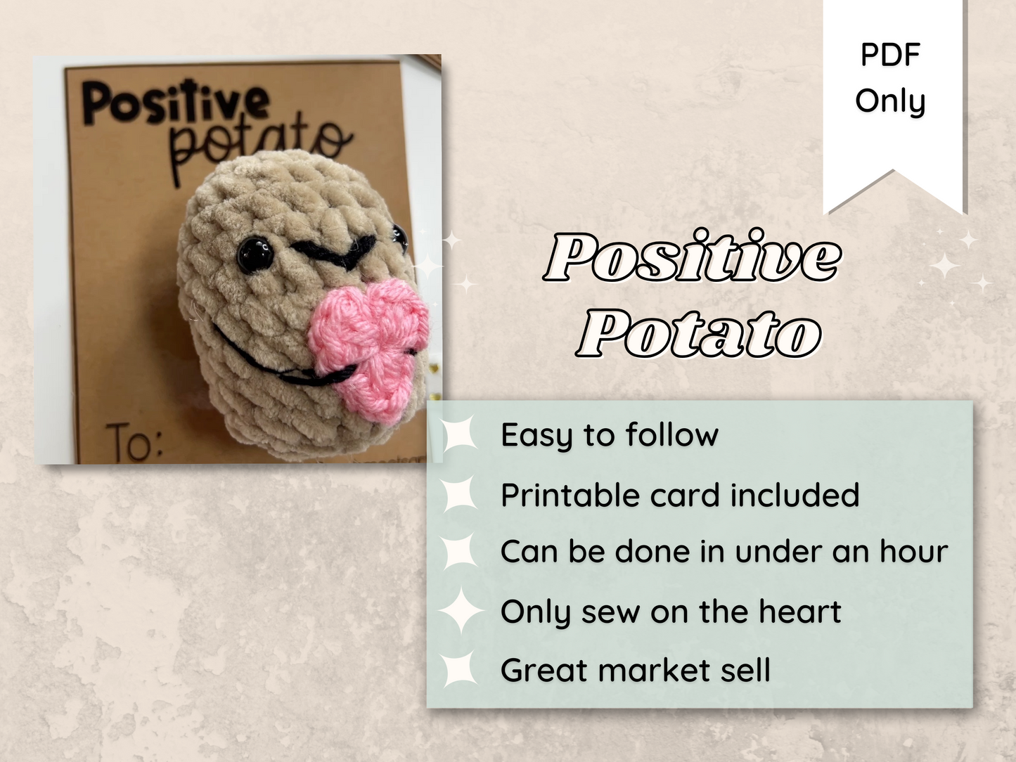 Positive Potato Digital Pattern - PDF Only