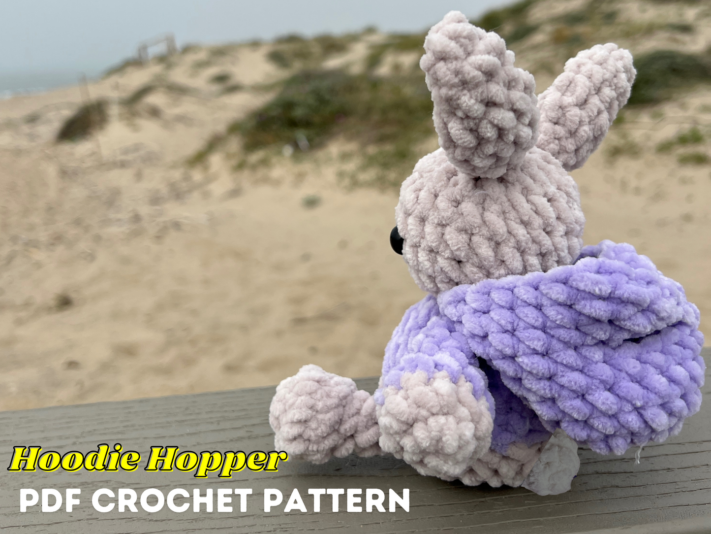 cute crochet bunny with a hood. Digital Download PD pattern