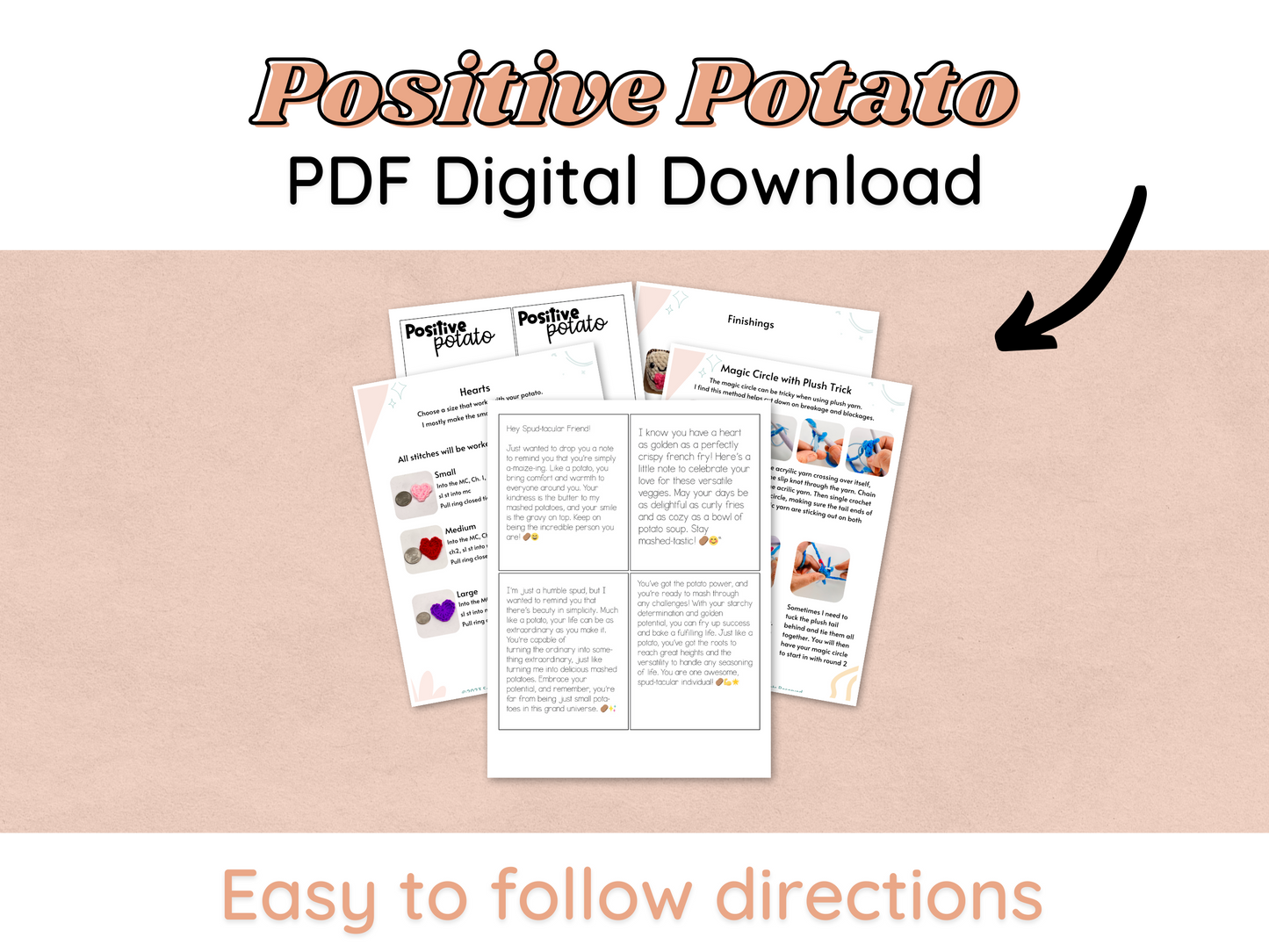 Positive Potato Digital Pattern - PDF Only
