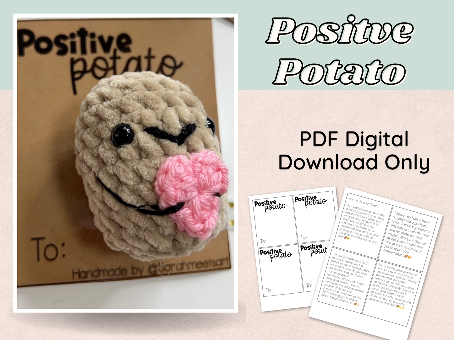 Positive Potato Digital Pattern - PDF Only