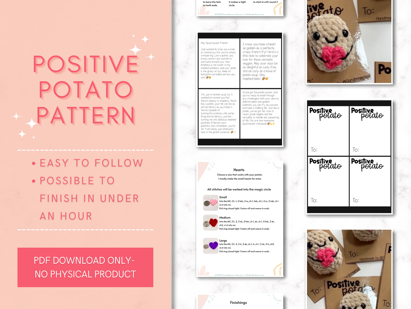 Positive Potato Digital Pattern - PDF Only