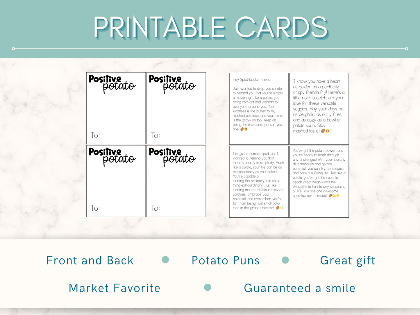 Positive Potato Digital Pattern - PDF Only